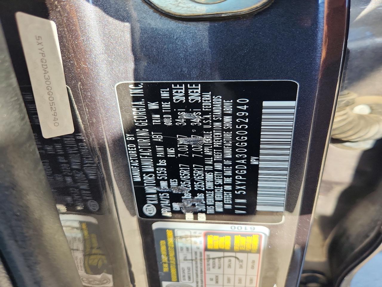 2016 KIA SORENTO
