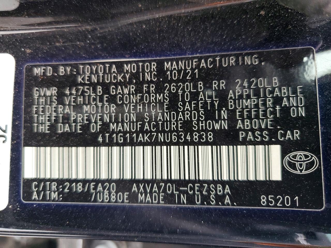 2022 TOYOTA CAMRY