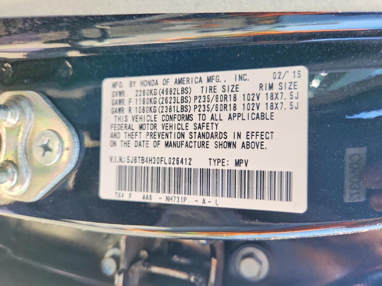 2015 ACURA RDX