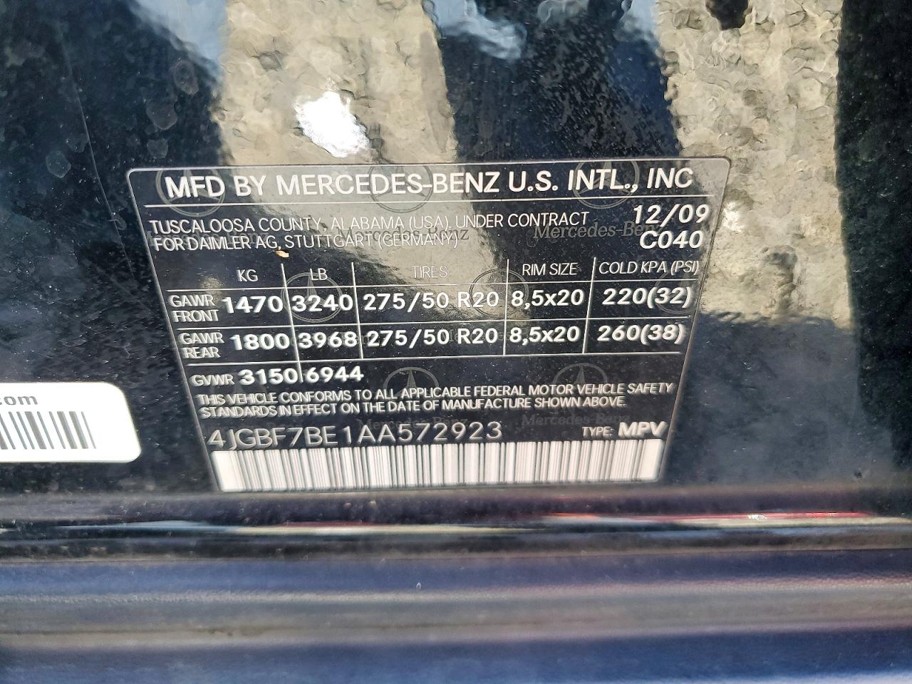 2010 MERCEDES-BENZ GL-CLASS
