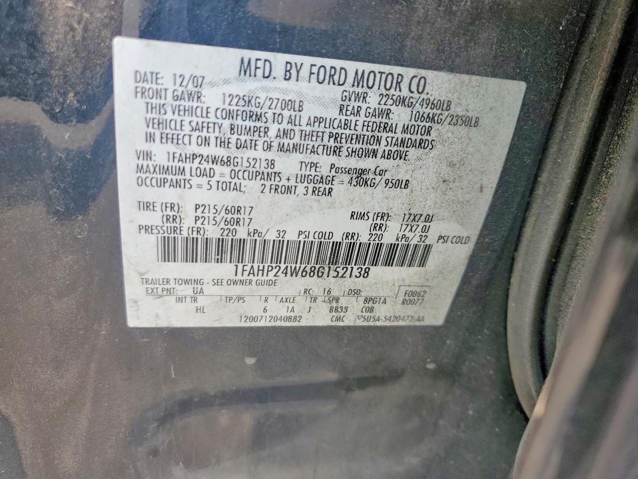 2008 FORD TAURUS