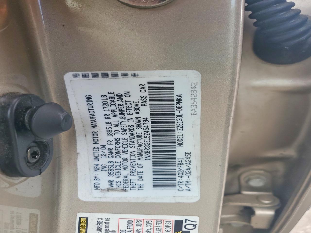 2005 TOYOTA COROLLA