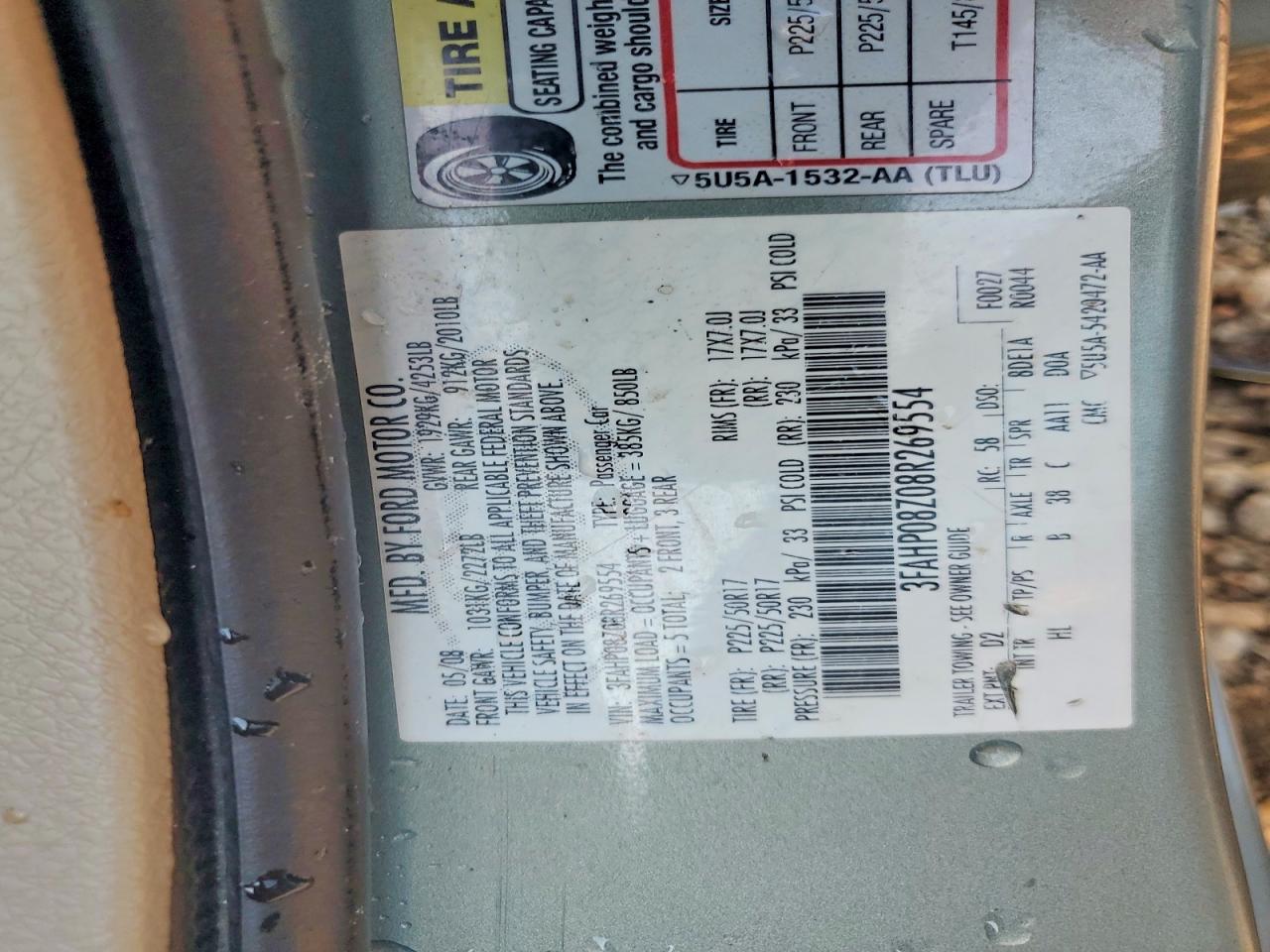 2008 FORD FUSION