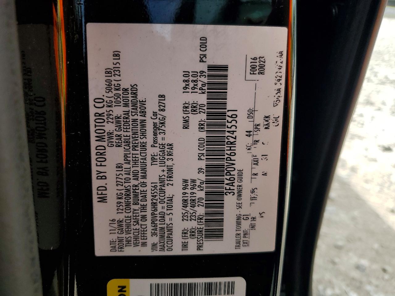 2017 FORD FUSION