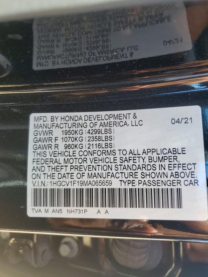 2021 HONDA ACCORD
