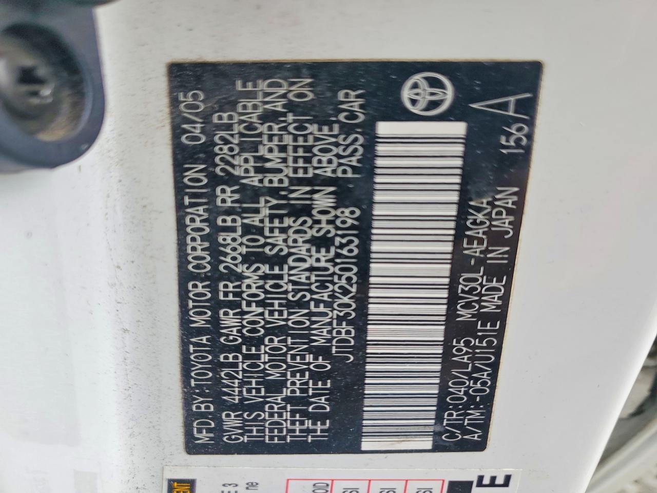 2005 TOYOTA CAMRY