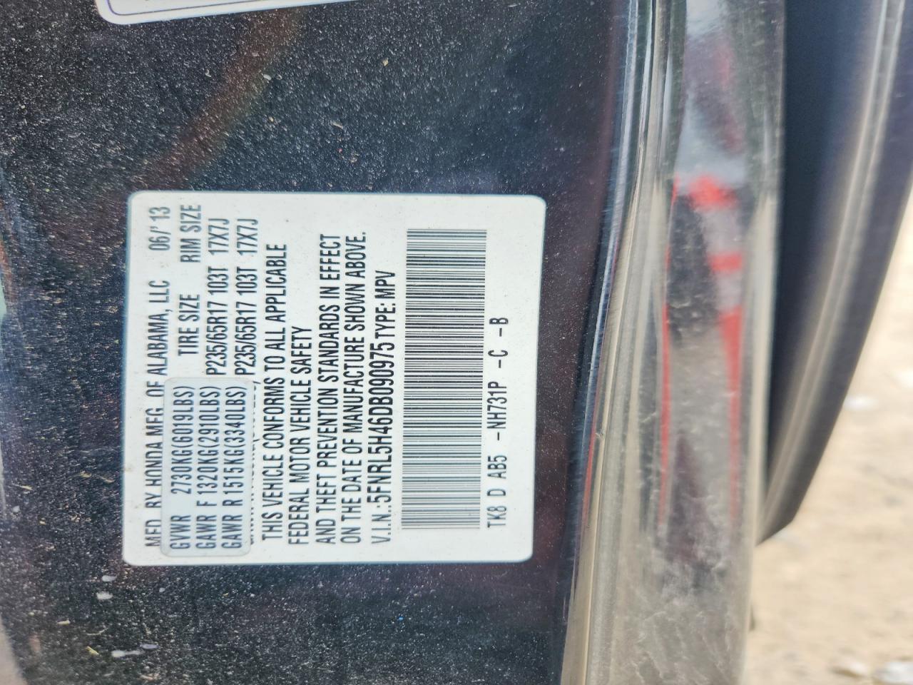 2013 HONDA ODYSSEY