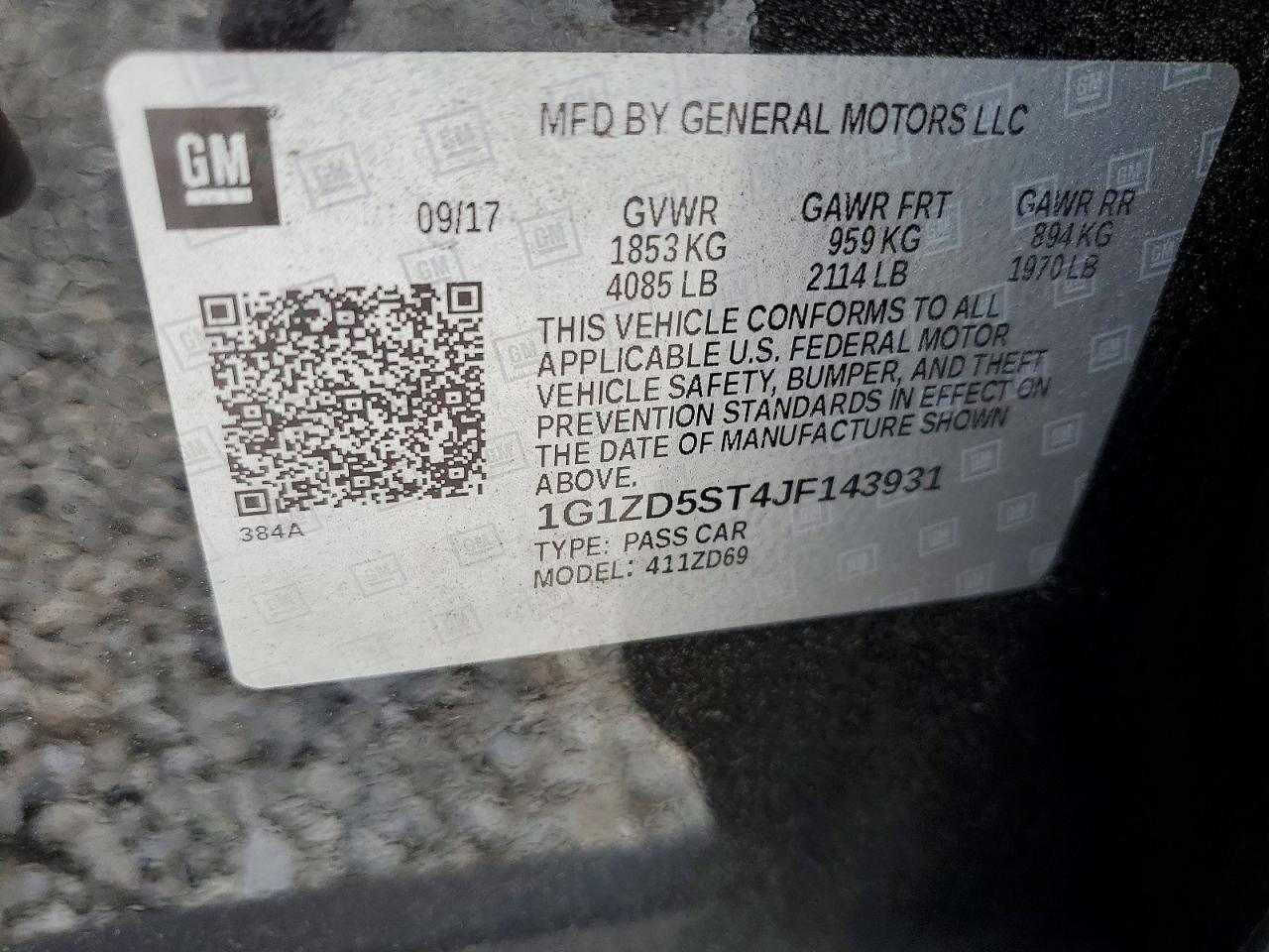 2018 CHEVROLET MALIBU