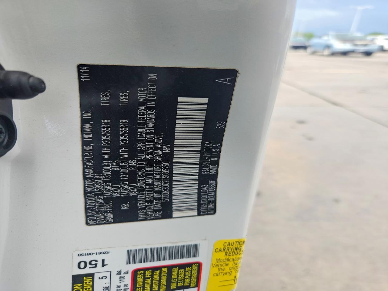 2015 TOYOTA SIENNA