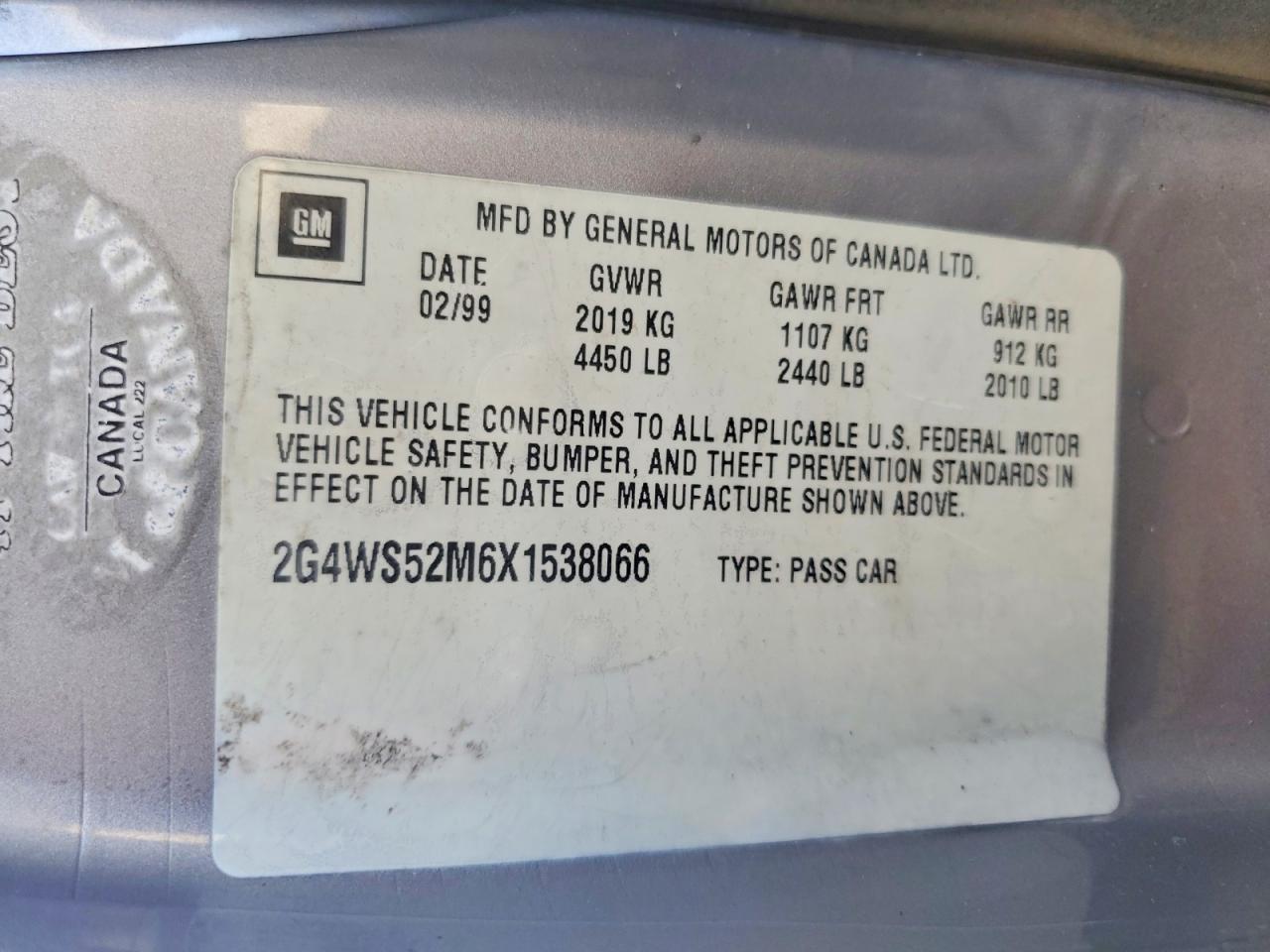 1999 BUICK CENTURY
