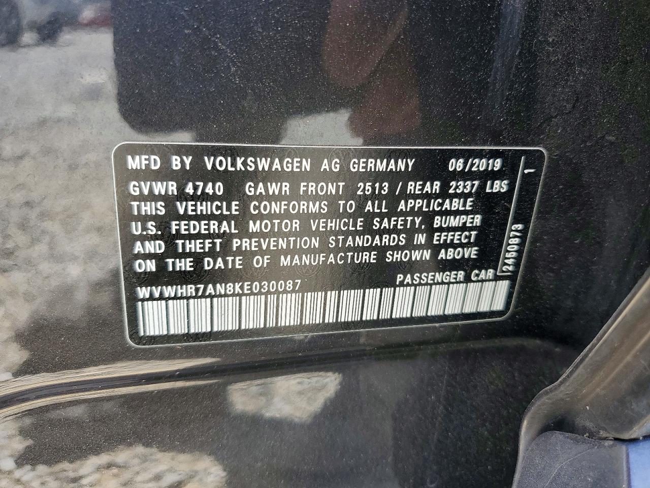 2019 VOLKSWAGEN ARTEON