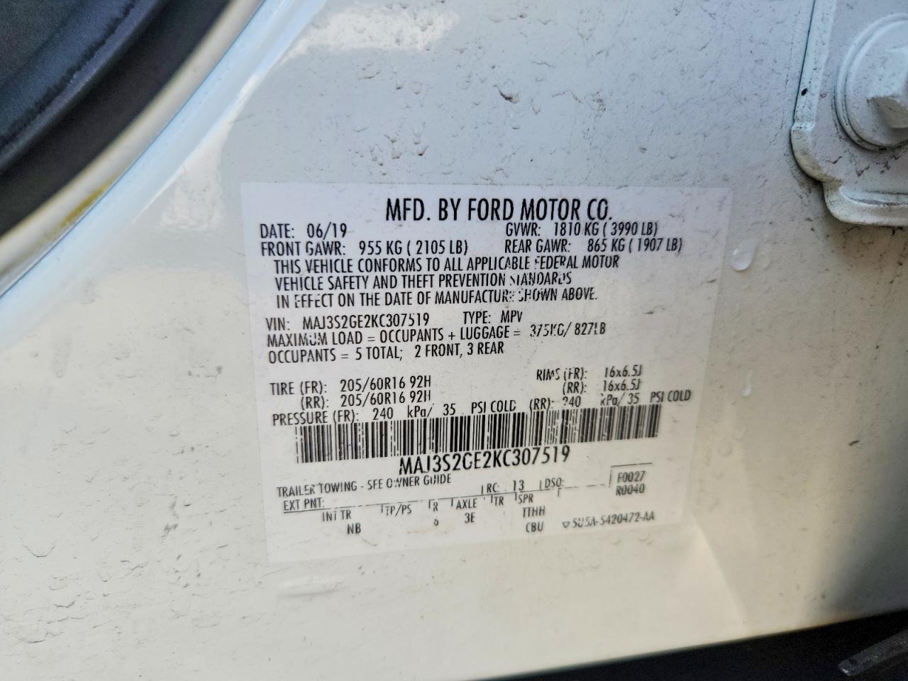2019 FORD ECOSPORT