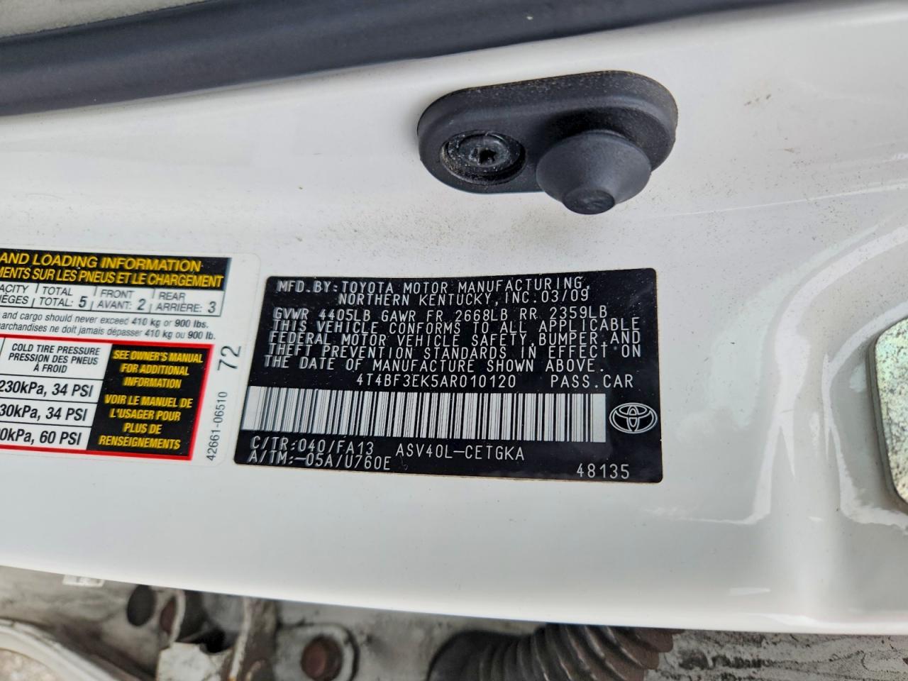 2010 TOYOTA CAMRY