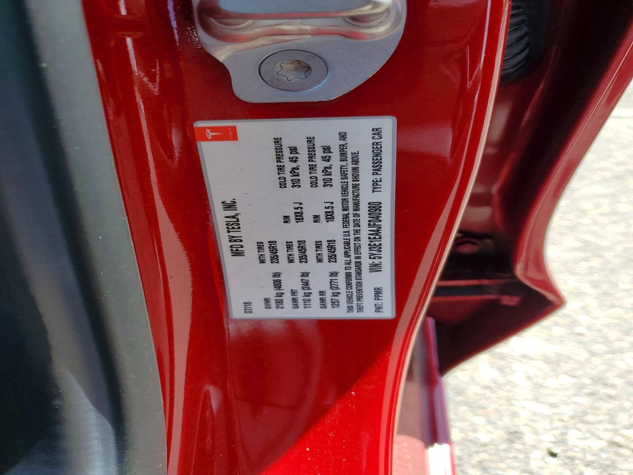 2018 TESLA MODEL 3