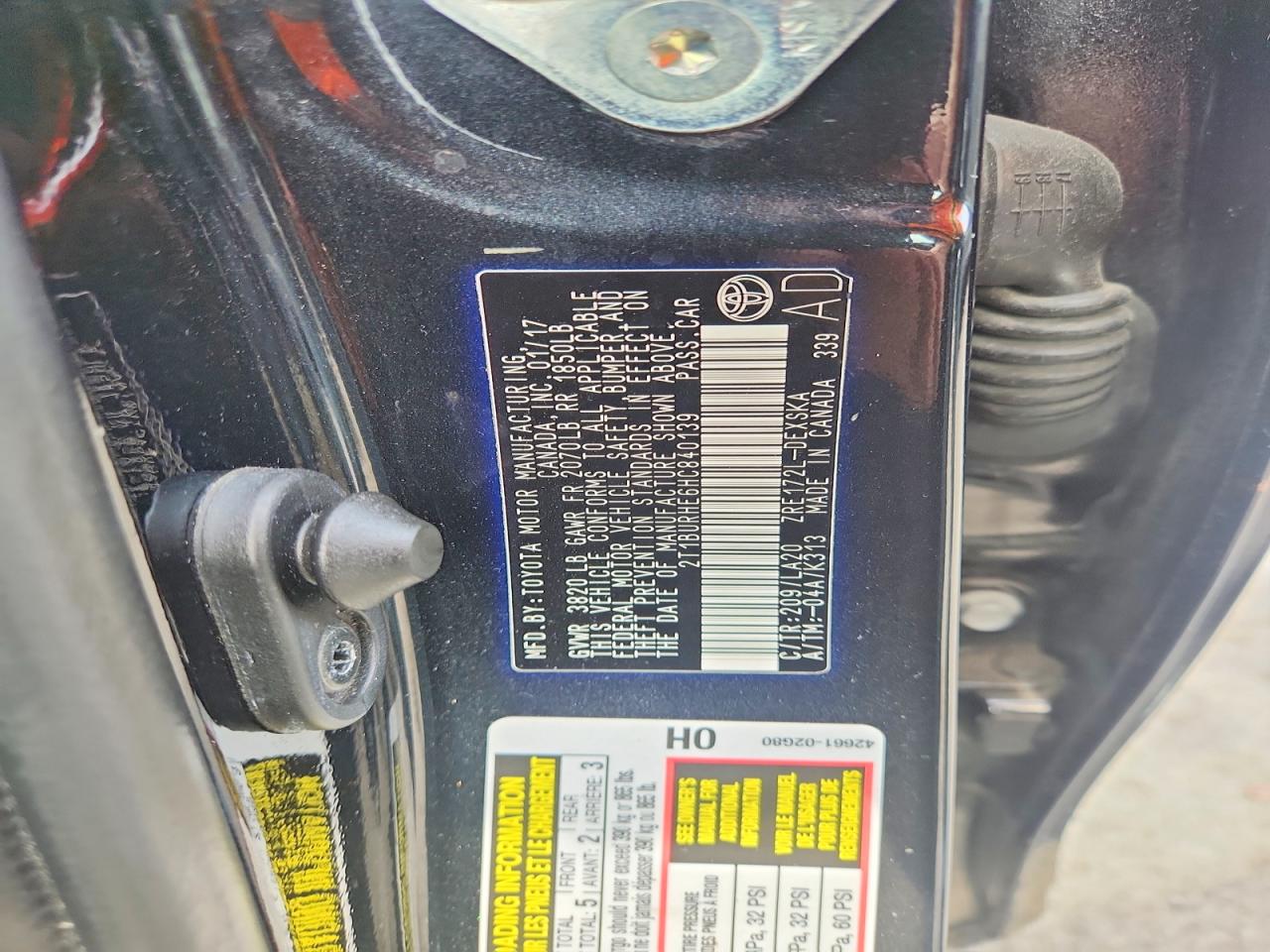 2017 TOYOTA COROLLA