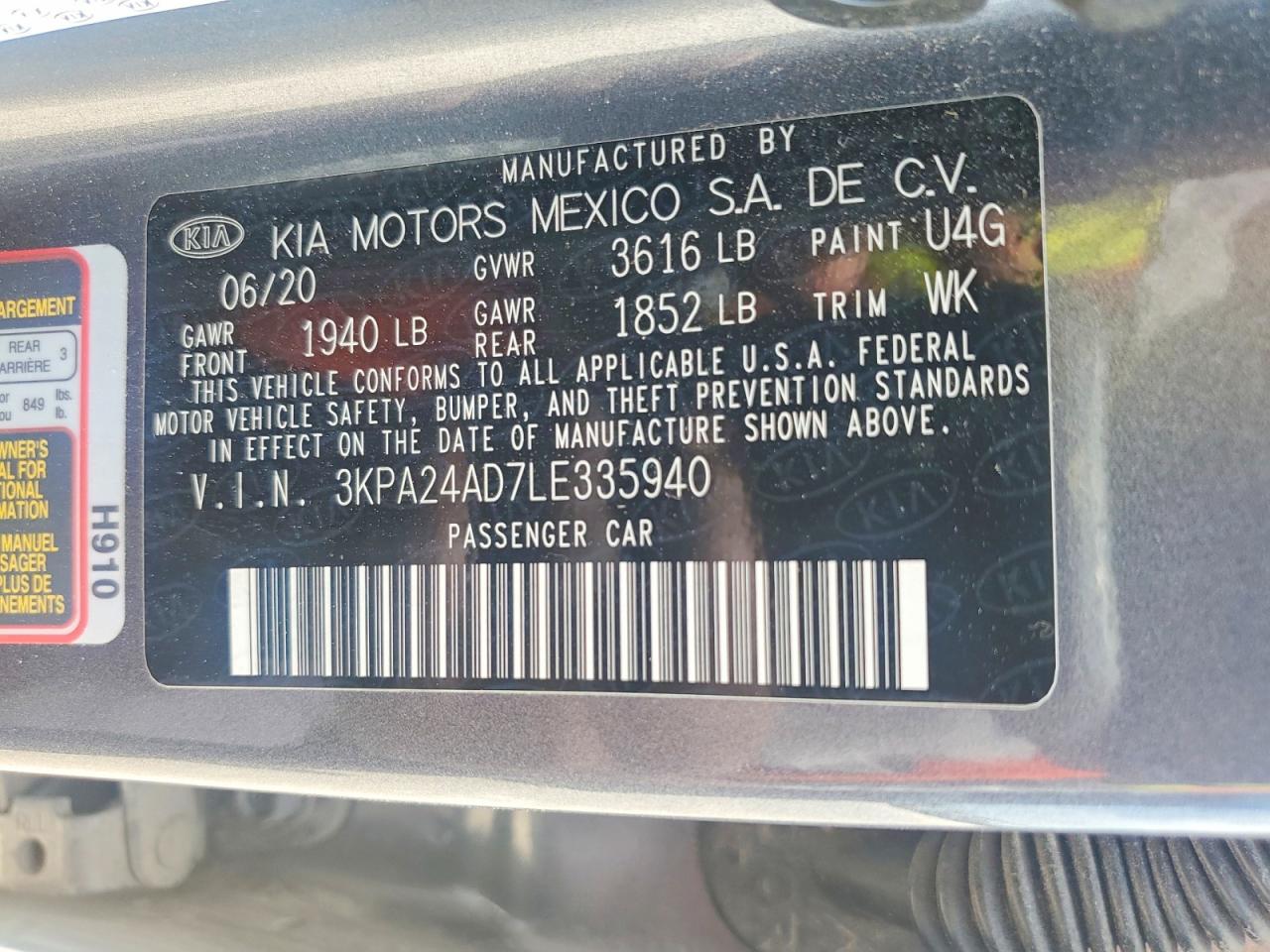 2020 KIA RIO