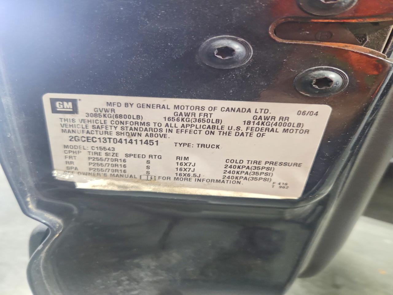 2004 CHEVROLET SILVERADO