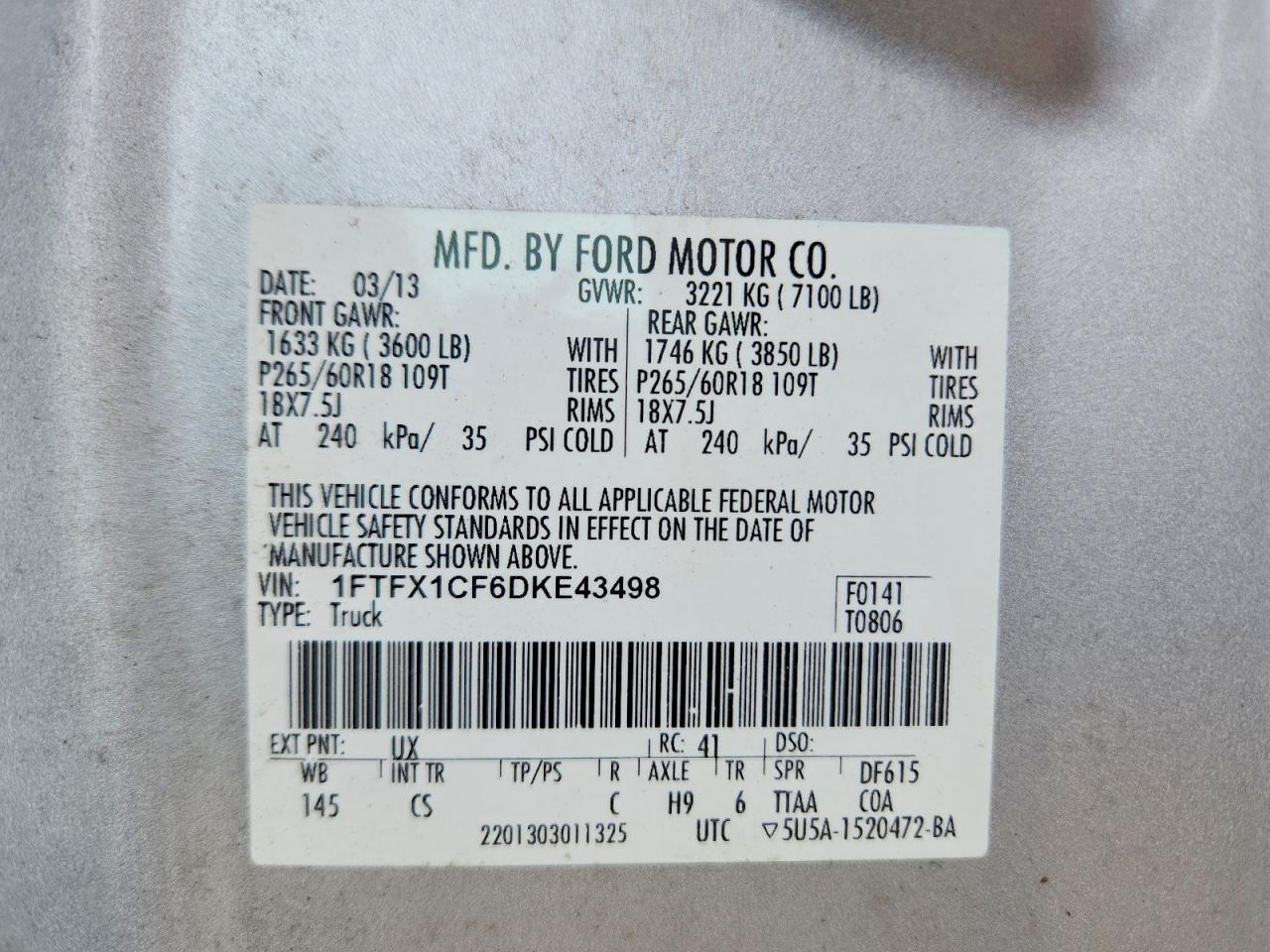 2013 FORD F150