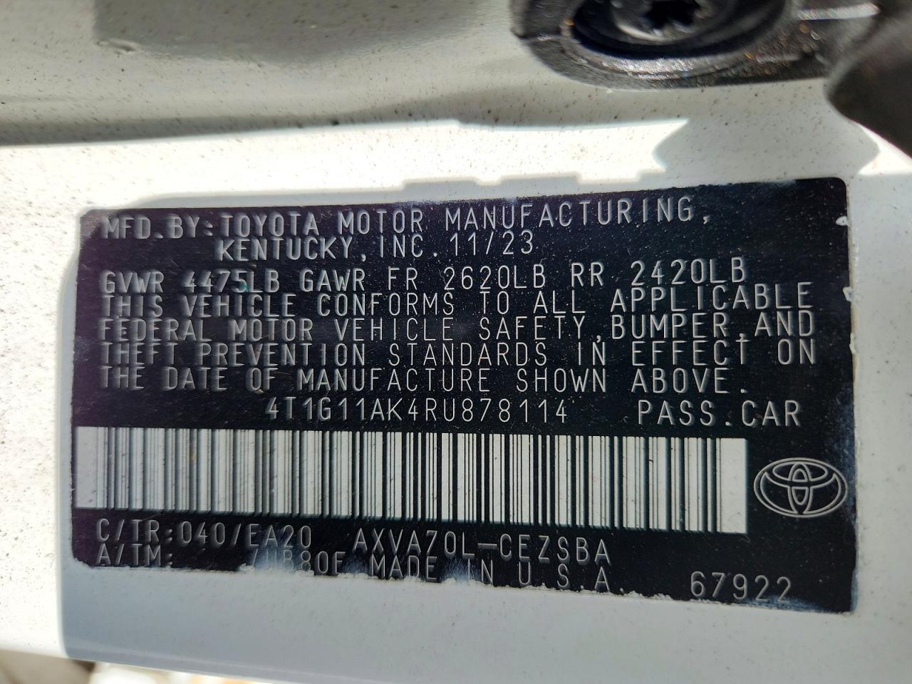 2024 TOYOTA CAMRY