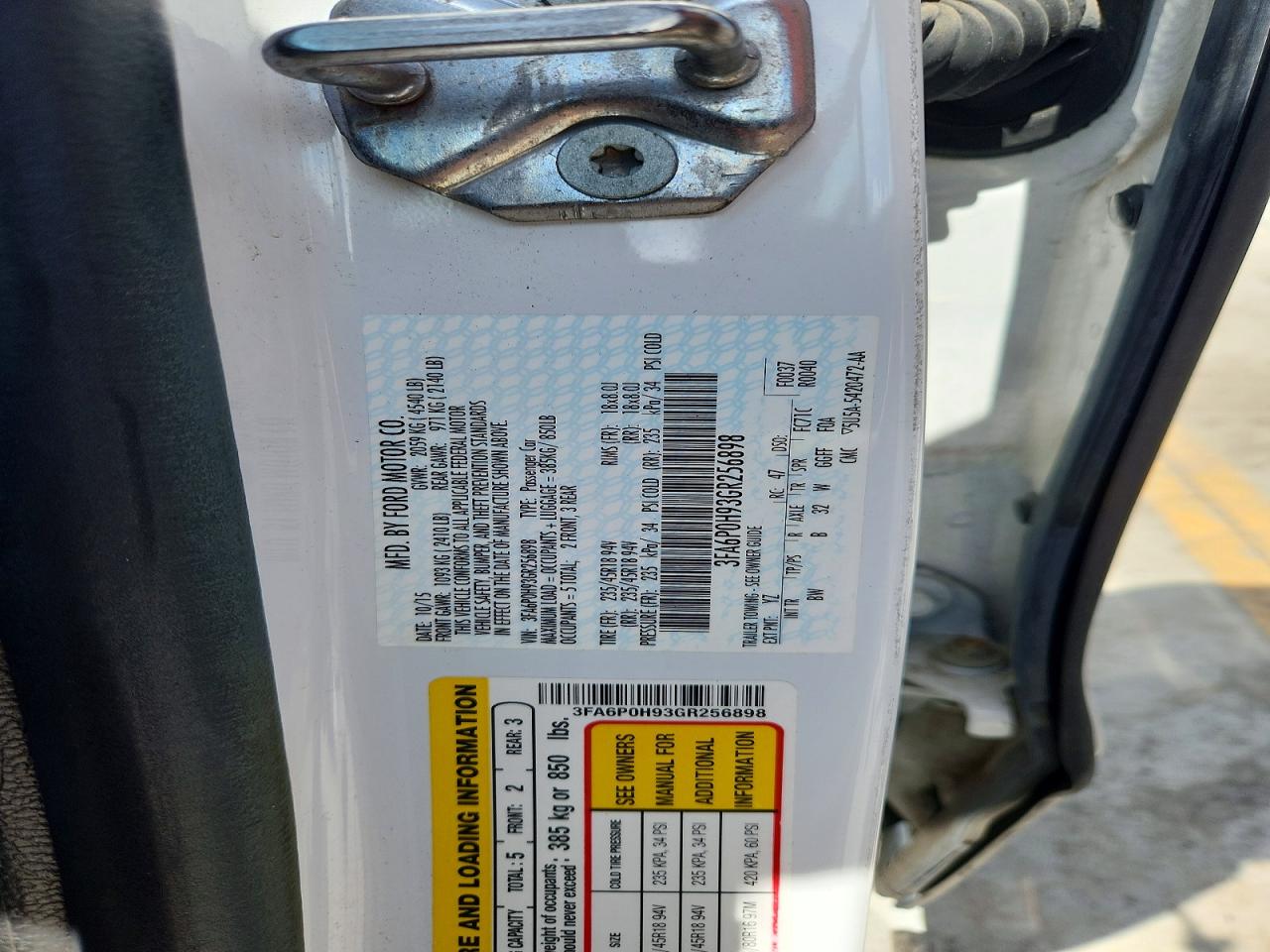 2016 FORD FUSION