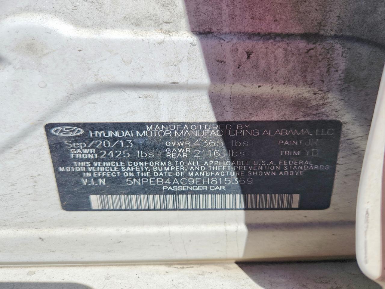 2014 HYUNDAI SONATA