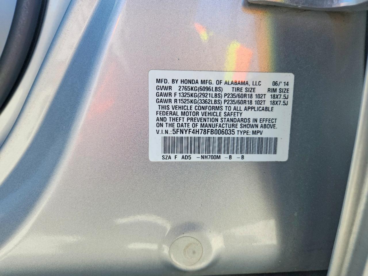 2015 HONDA PILOT