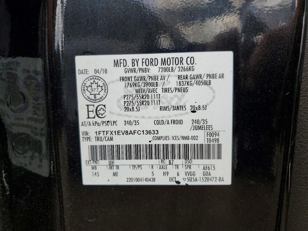 2010 FORD F150