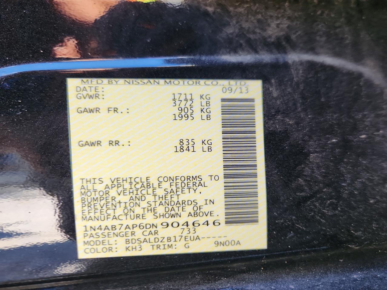 2013 NISSAN SENTRA