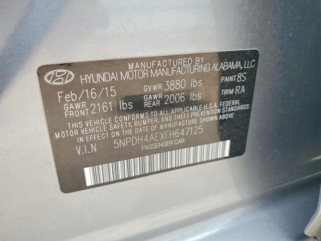 2015 HYUNDAI ELANTRA