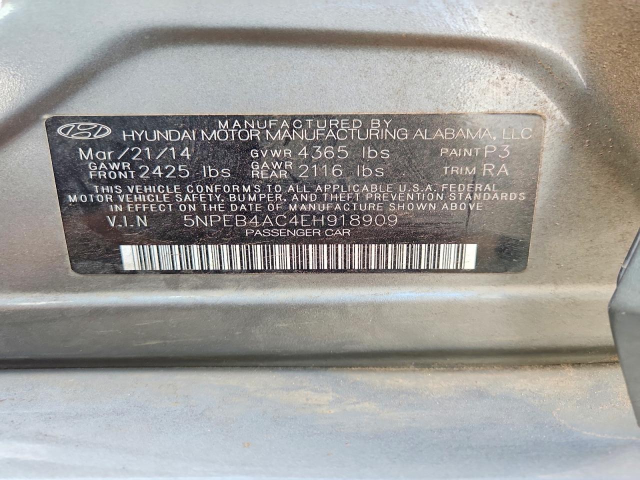 2014 HYUNDAI SONATA