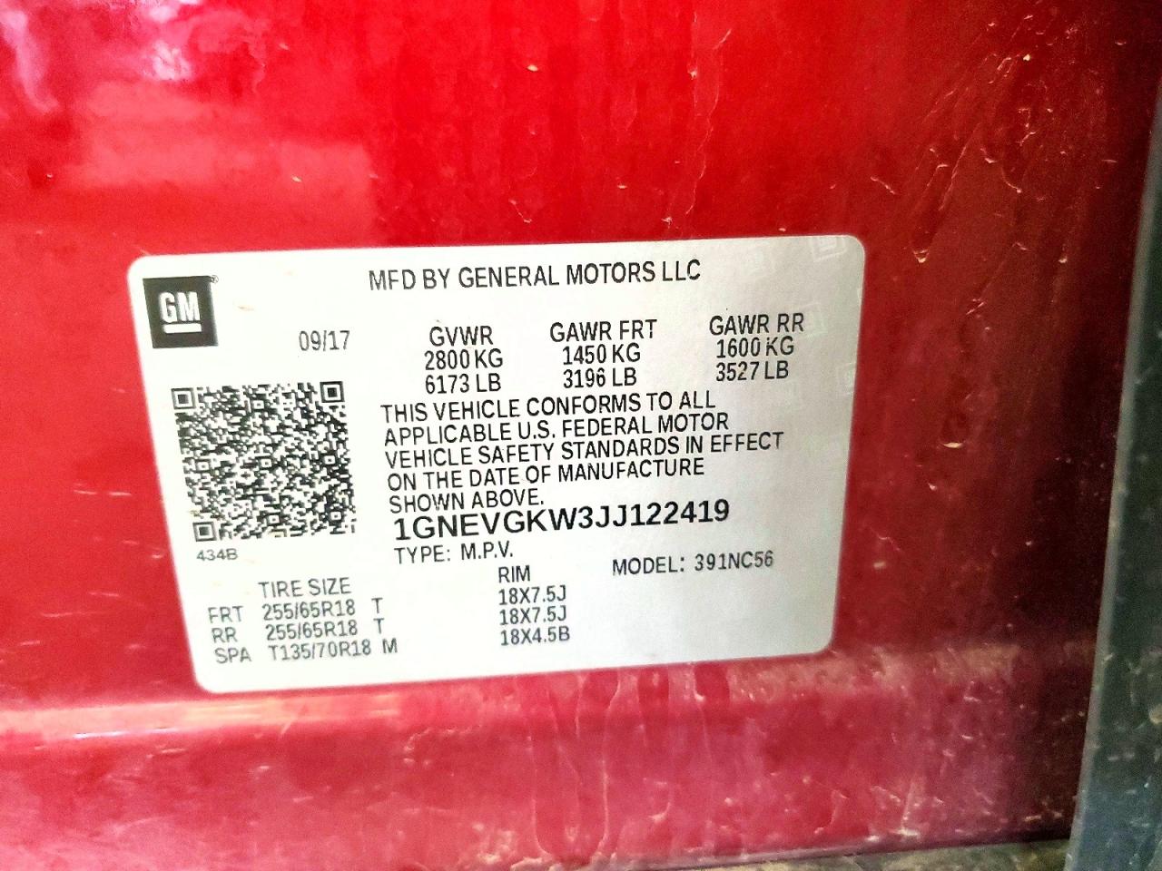 2018 CHEVROLET TRAVERSE
