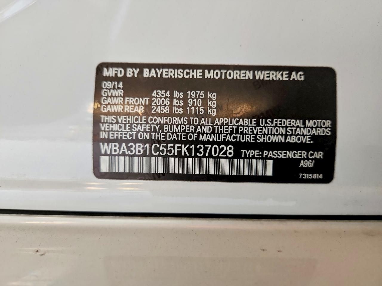 2015 BMW 3 SERIES