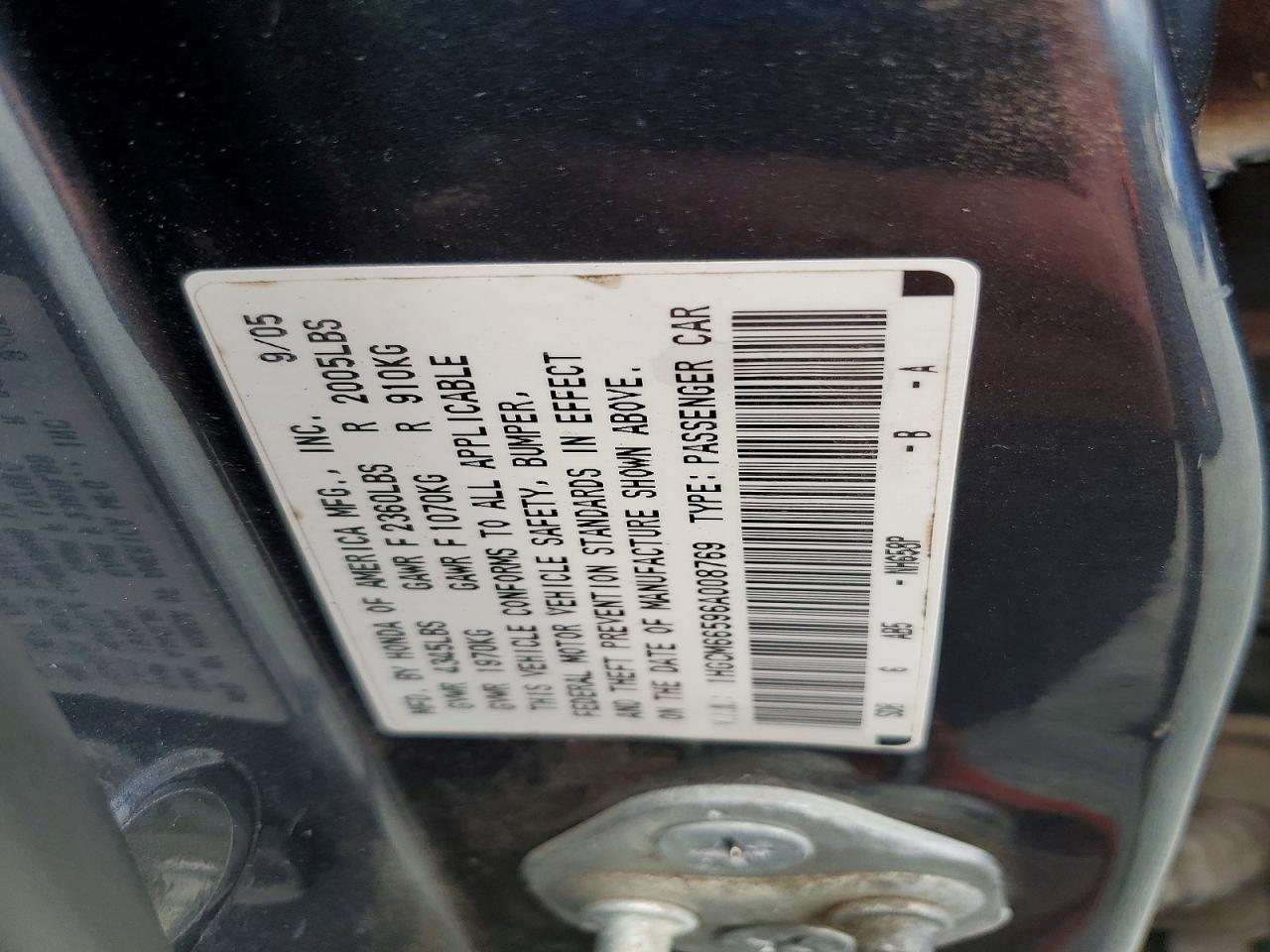 2006 HONDA ACCORD