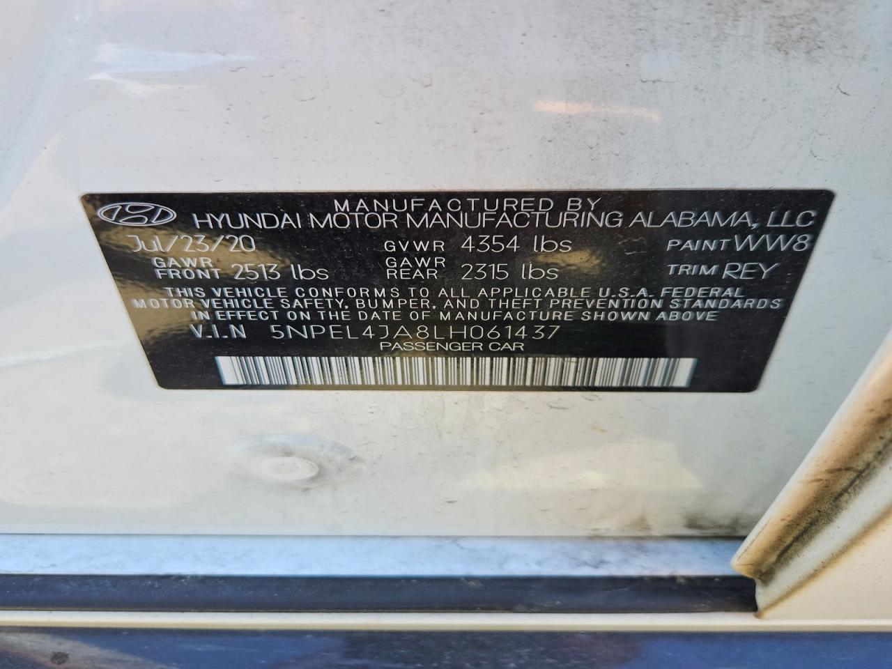 2020 HYUNDAI SONATA