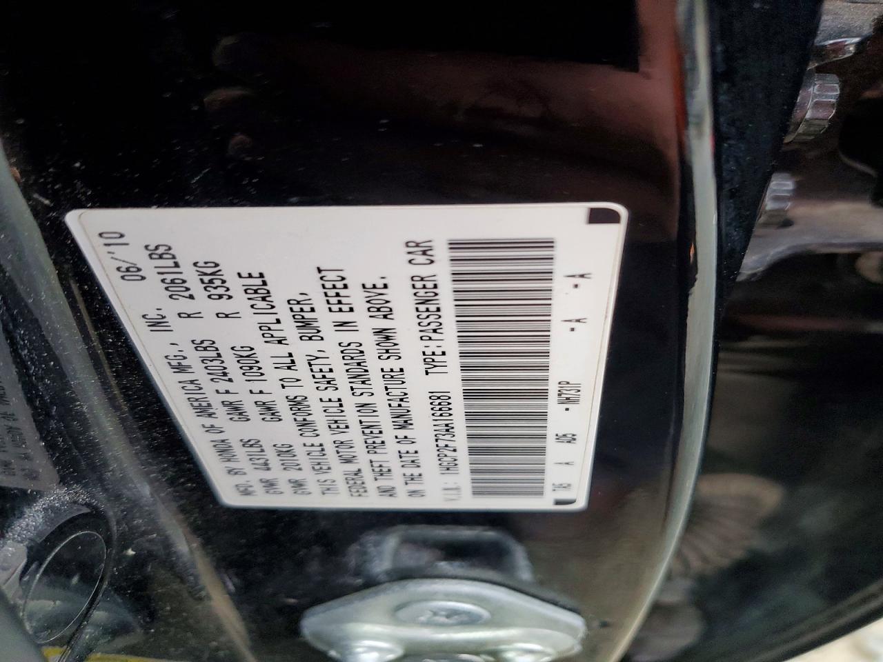 2010 HONDA ACCORD