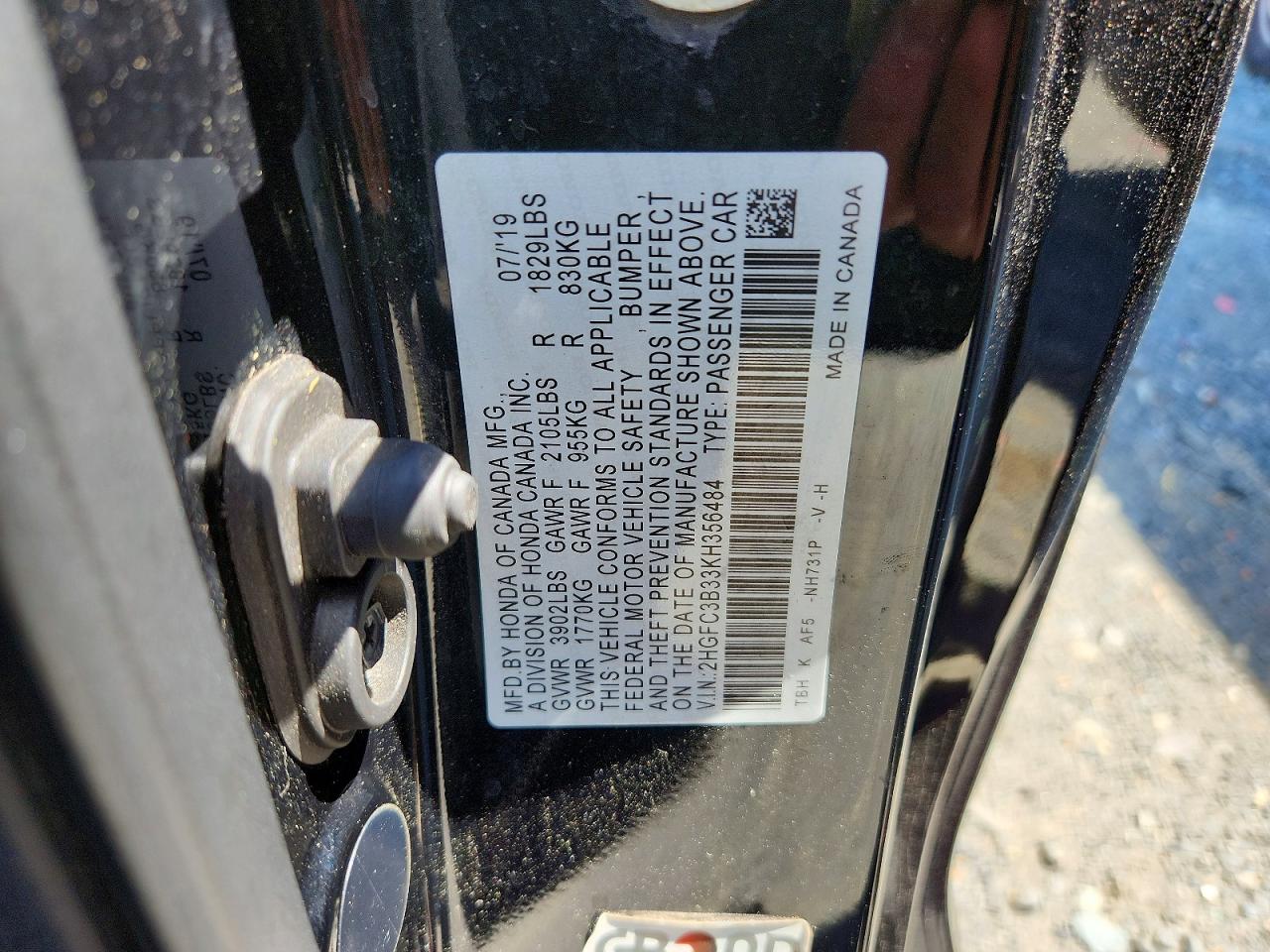 2019 HONDA CIVIC