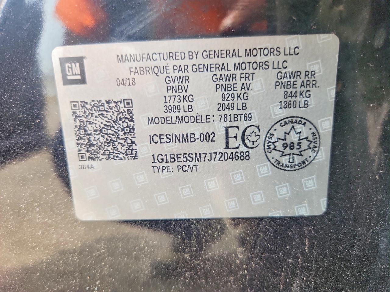 2018 CHEVROLET CRUZE