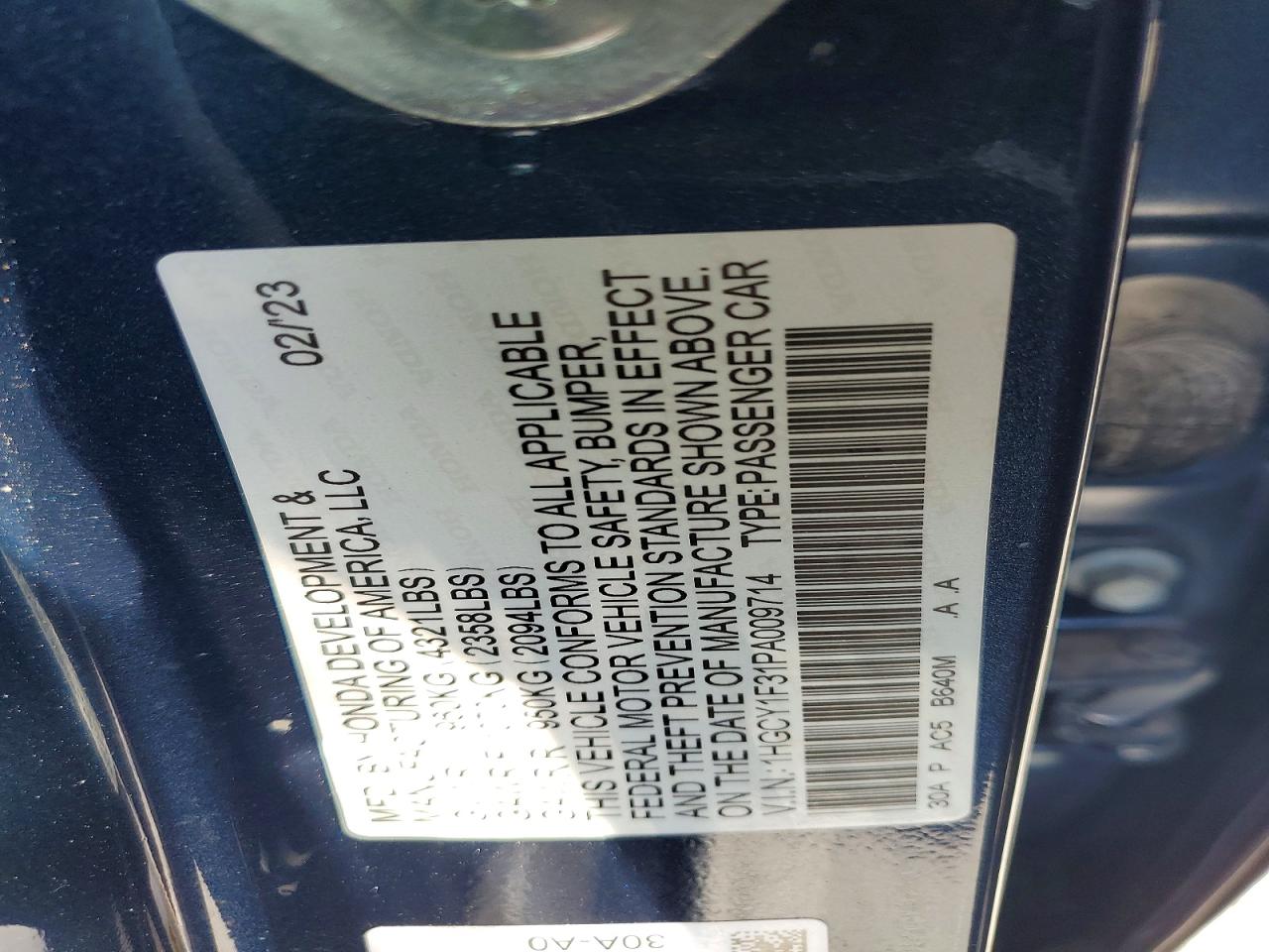 2023 HONDA ACCORD