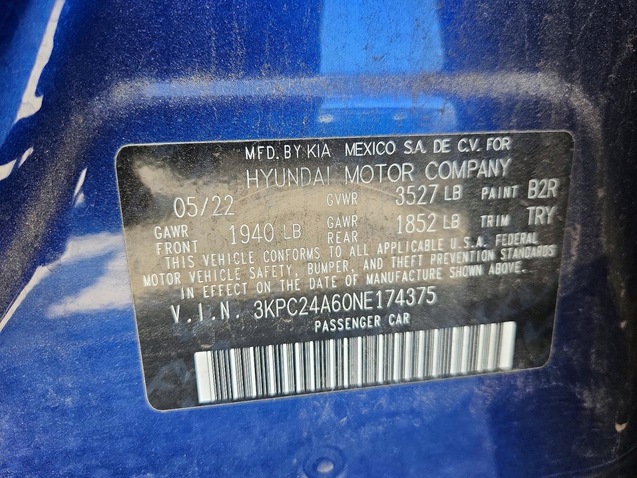 2022 HYUNDAI ACCENT