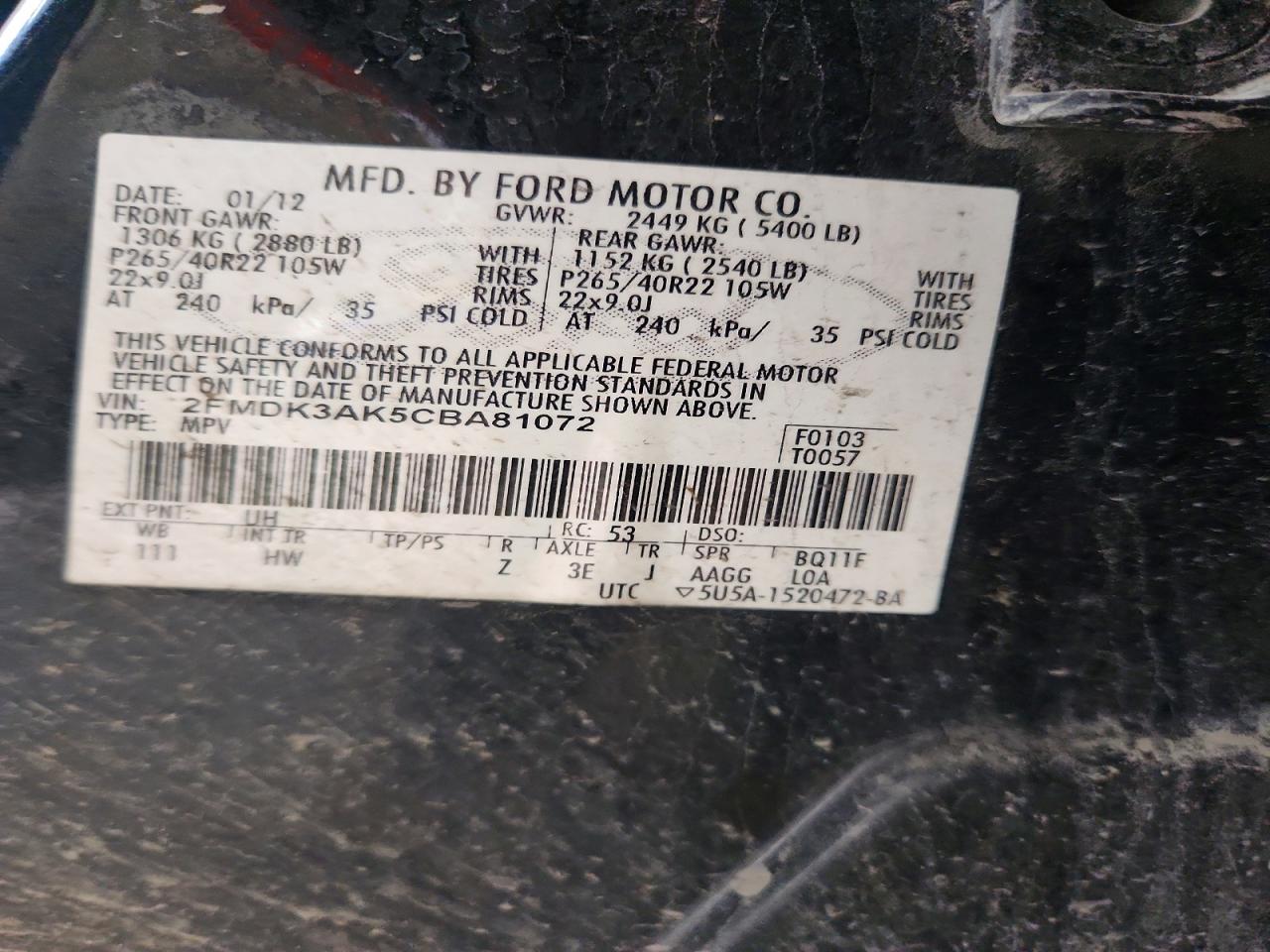 2012 FORD EDGE