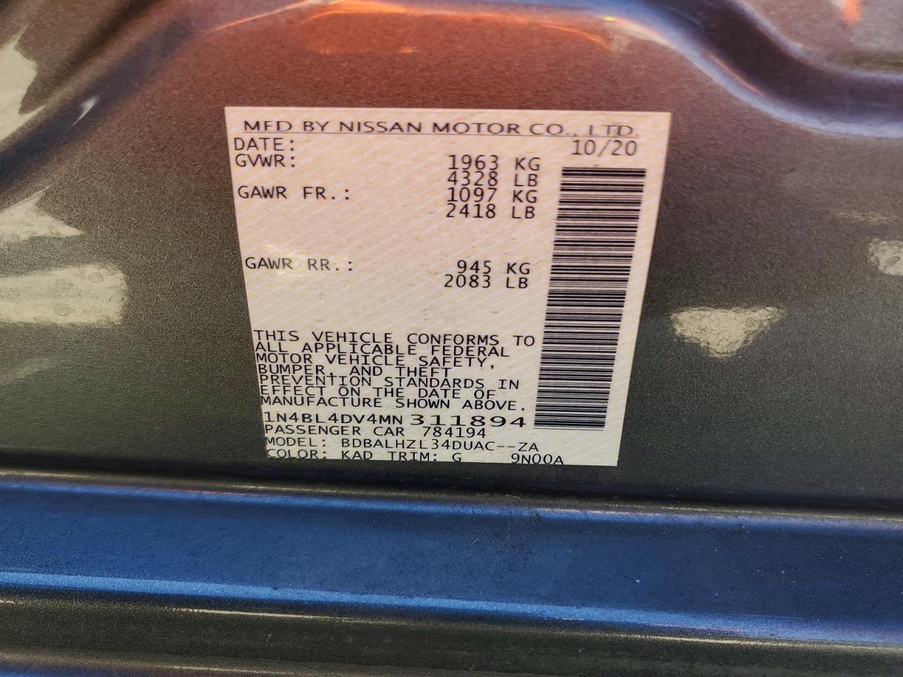 2021 NISSAN ALTIMA