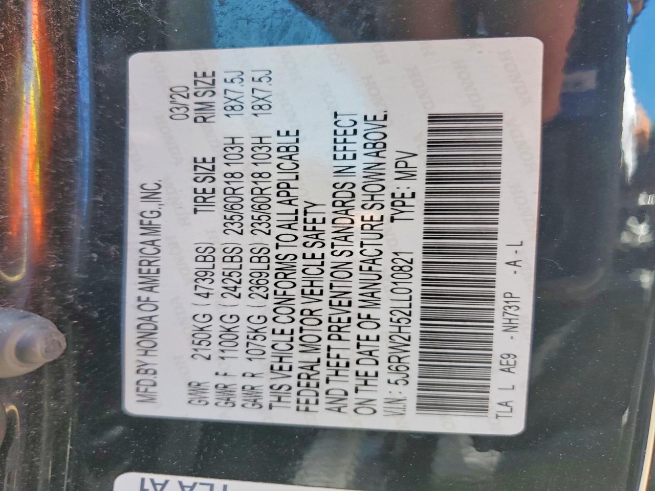 2020 HONDA CRV