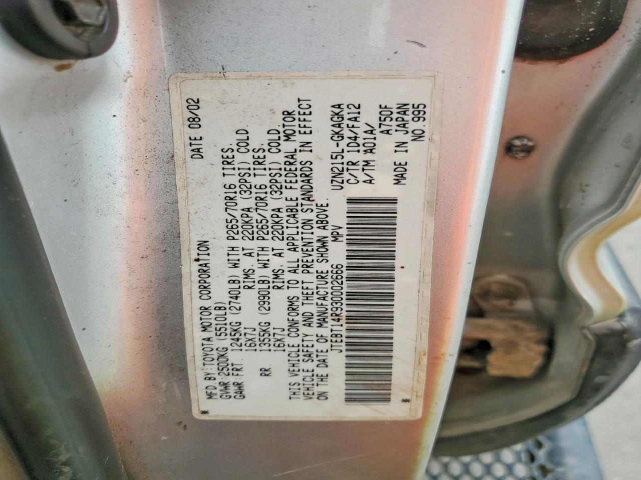 2003 TOYOTA 4RUNNER