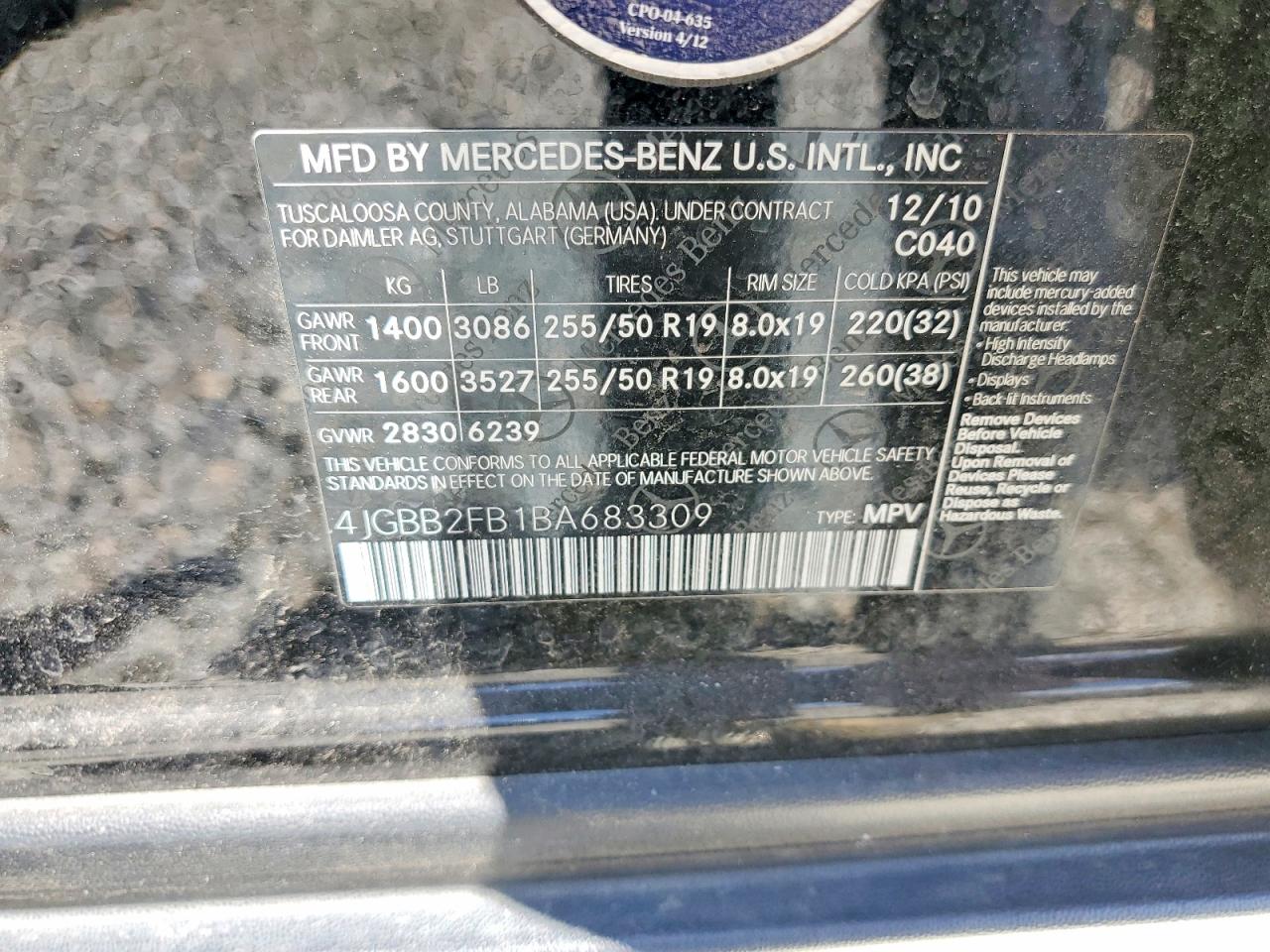 2011 MERCEDES-BENZ M-CLASS