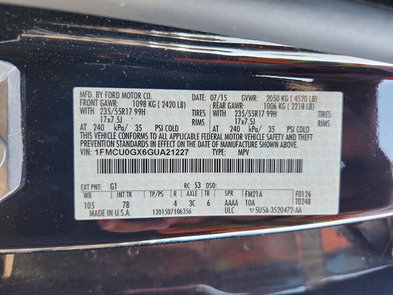 2016 FORD ESCAPE