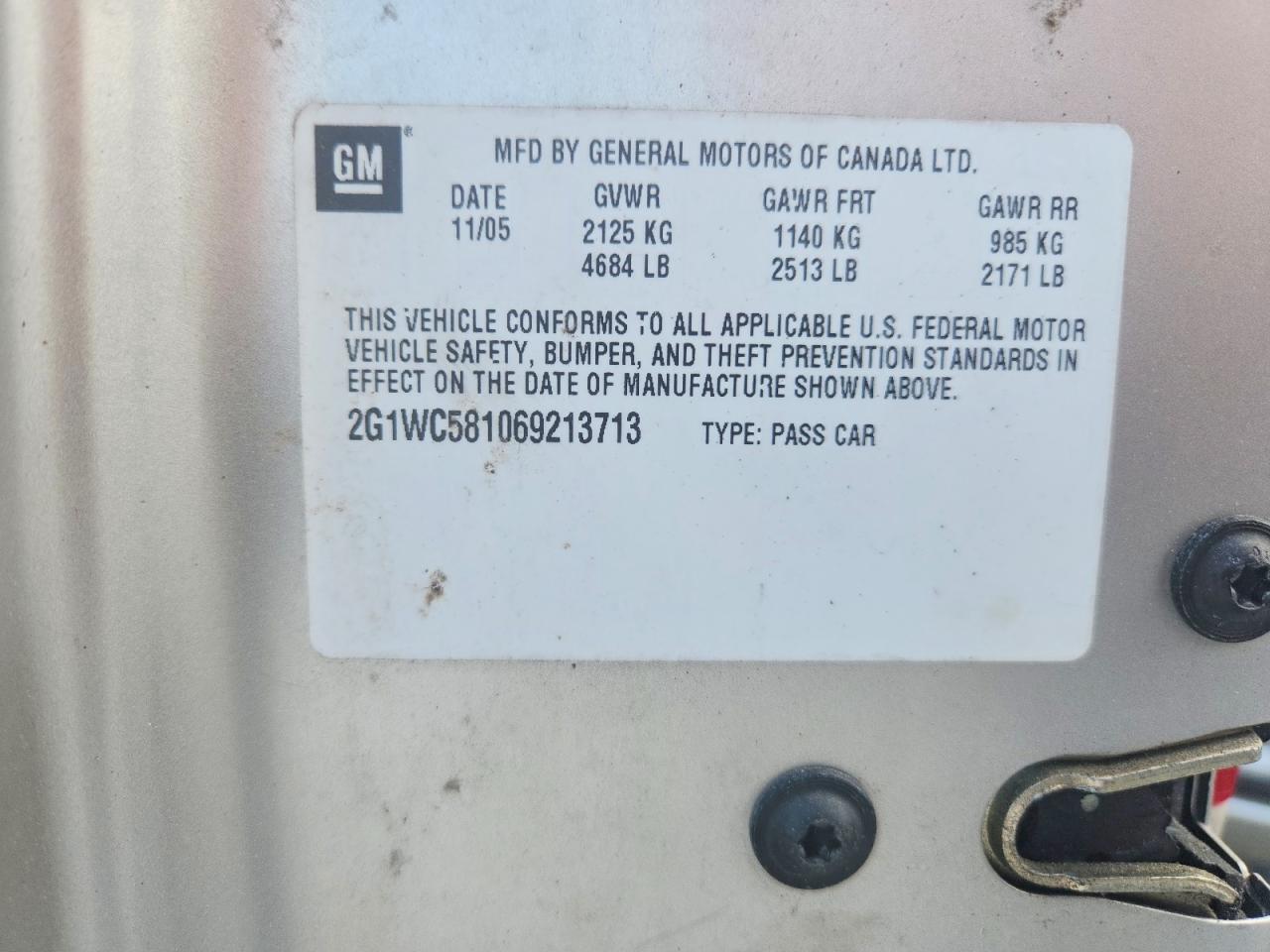 2006 CHEVROLET IMPALA