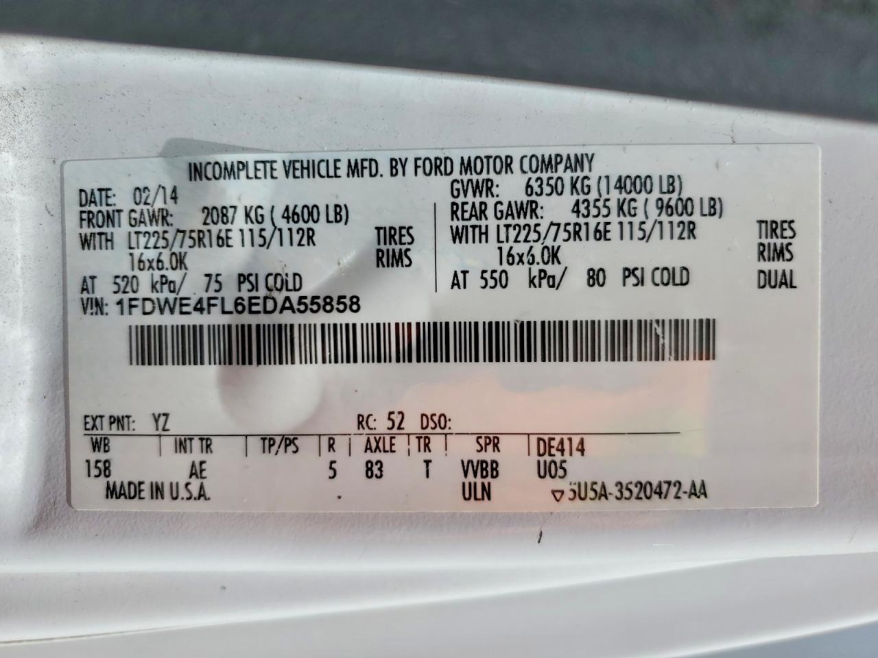 2014 FORD ECONOLINE