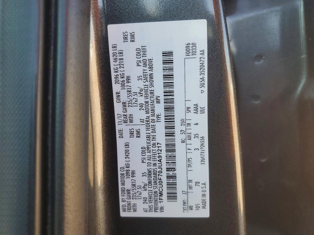 2018 FORD ESCAPE