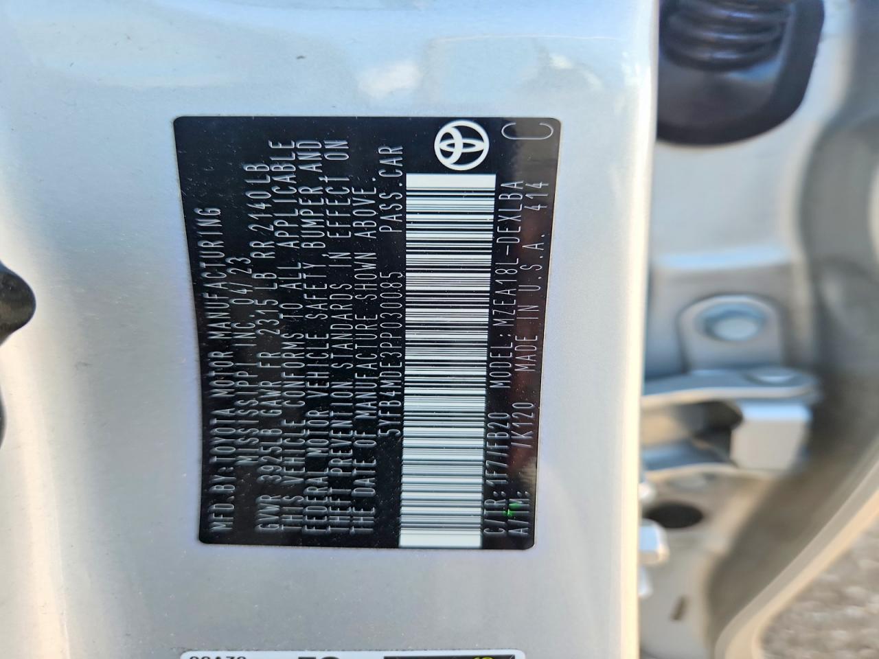 2023 TOYOTA COROLLA