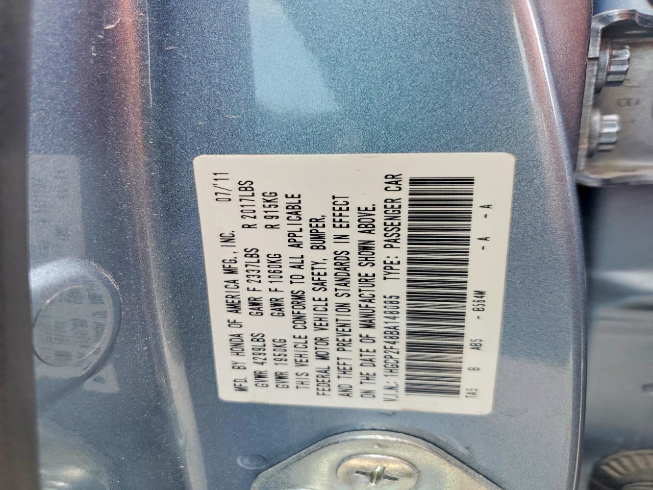 2011 HONDA ACCORD